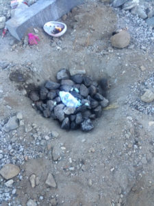 Sweat lodge fire rocks with Rics ashes. RIP dear one.